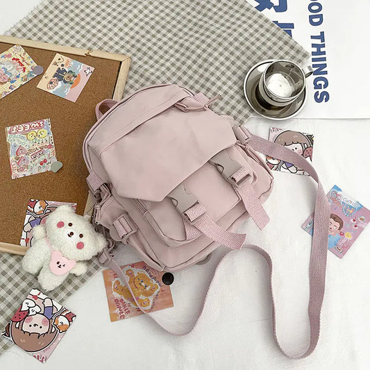 Korean Nylon Oxford Fabric Versatile Literature Backpack