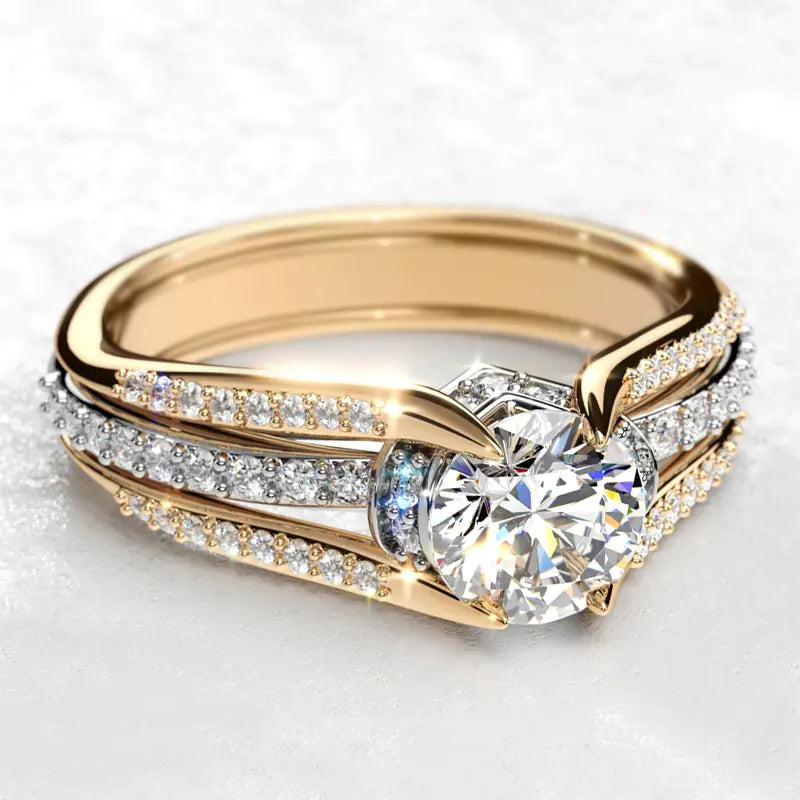 Vintage Palace Style Arch Bridge Ring - Trendy Two-Tone