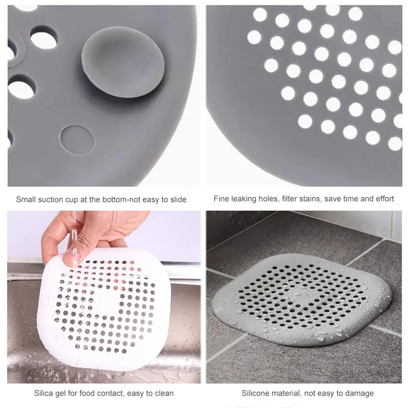 Hair Filter  Anti-Blocking Strainer Bathtub Shower Floor Drain Stopper Silicone