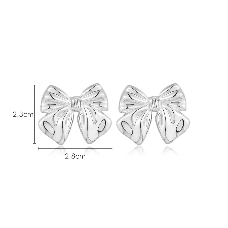 18K Copper Plated Hot Bow Earrings in European Style