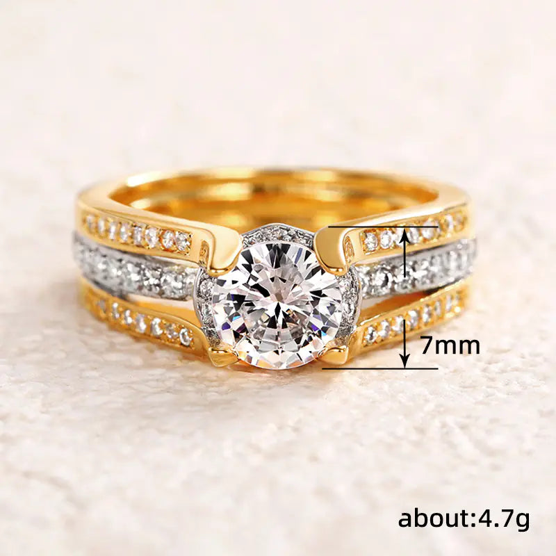 Vintage Palace Style Arch Bridge Ring - Trendy Two-Tone
