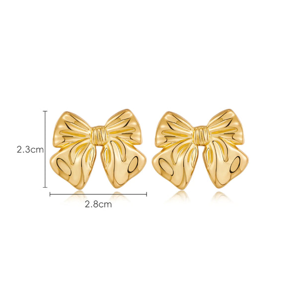 18K Copper Plated Hot Bow Earrings in European Style