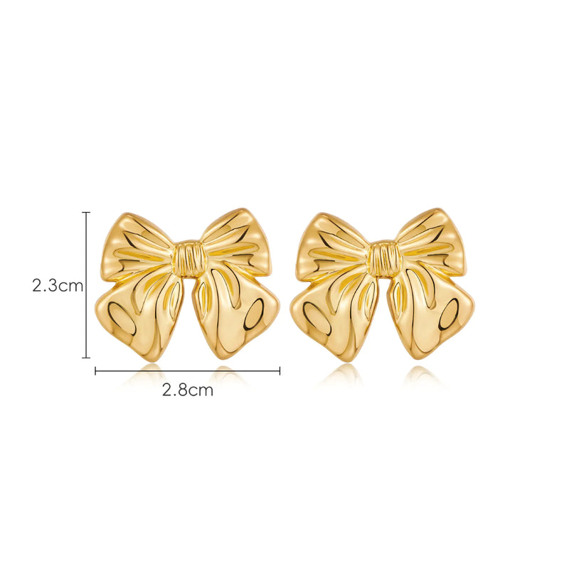 18K Copper Plated Hot Bow Earrings in European Style