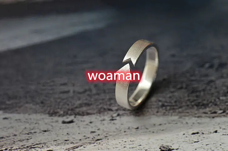 Brushed Sterling Silver Arrow Couple Ring