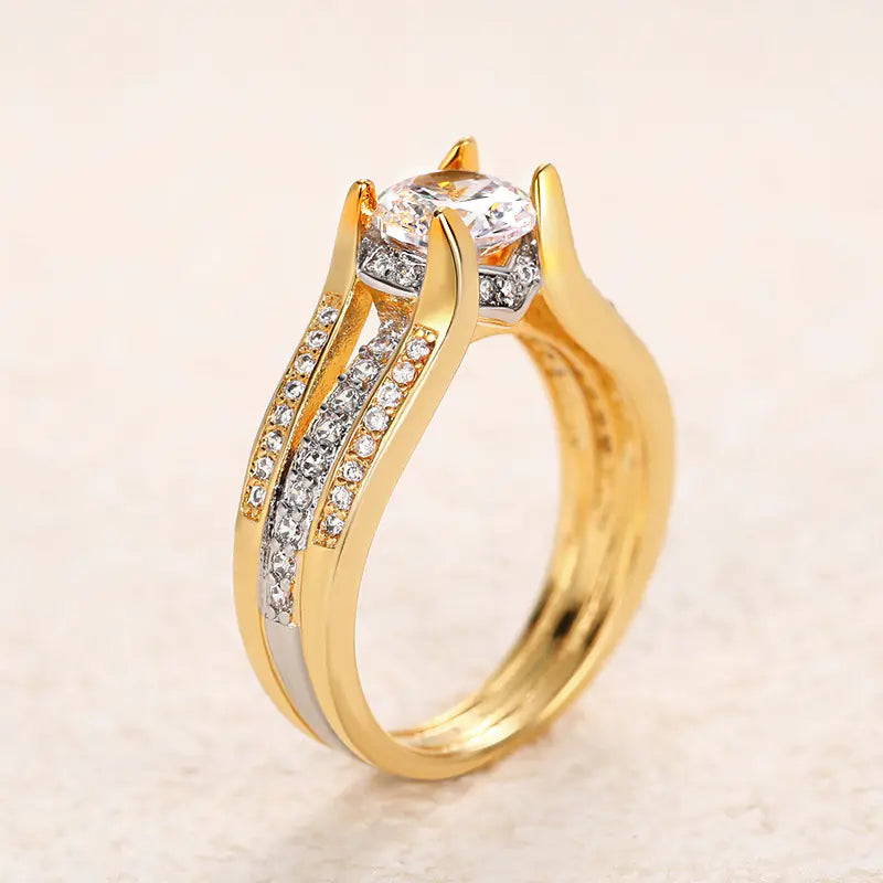 Vintage Palace Style Arch Bridge Ring - Trendy Two-Tone