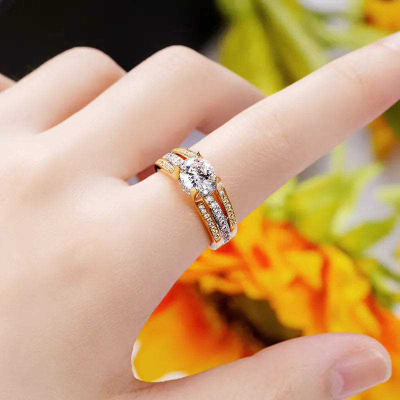 Vintage Palace Style Arch Bridge Ring - Trendy Two-Tone