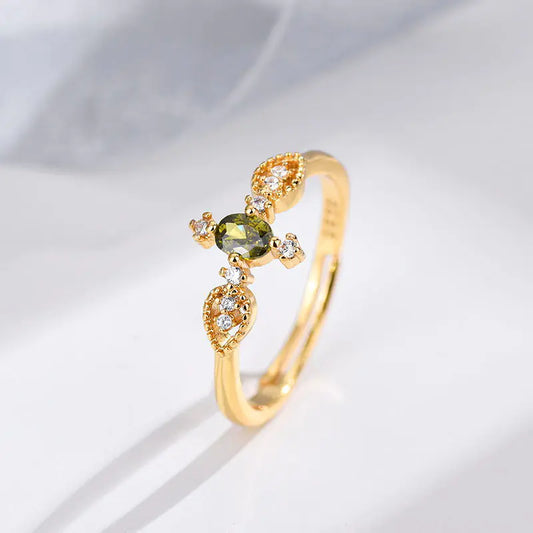 Olivine Mopping Pad Zircon Women's Open Ring
