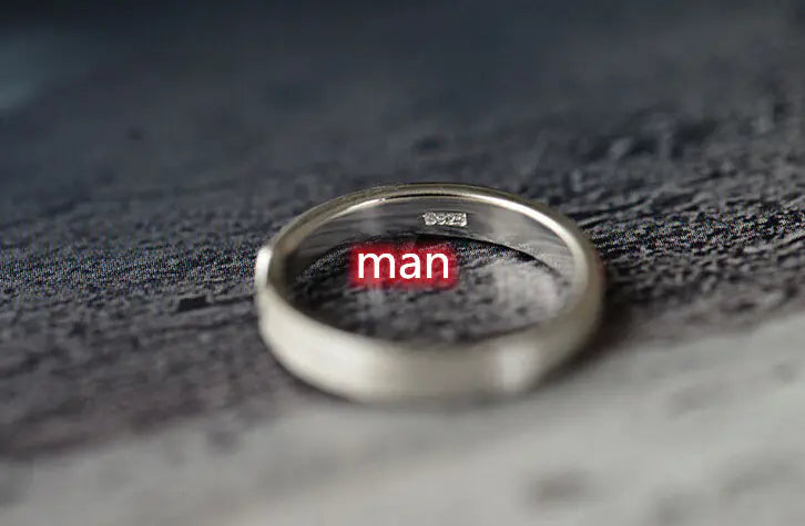 Brushed Sterling Silver Arrow Couple Ring