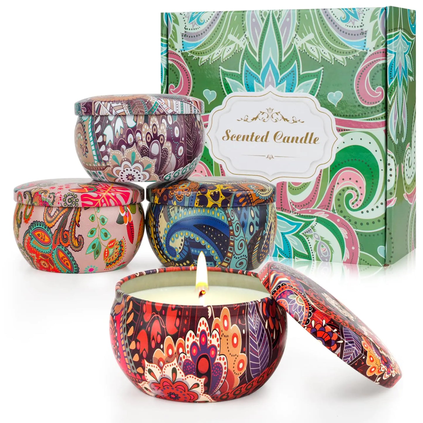 4 Pack Scented Candles Gifts for Women 10oz Home Scented Candles 100Hours Aromatherapy Candle Gifts Set Soy Wax Candles for Christmas Day Birthday Mothers Day Valentines Day